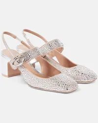 Valentino Garavani Pumps slingback VLogo Locker in pelle Argento