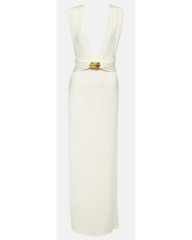 Tom Ford Abito lungo in jersey con cut-out Bianco