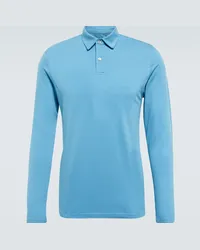 Derek Rose Polo Ramsay 4 in piqué di misto cotone Blu