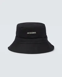 Jacquemus Cappello da pescatore con logo Nero