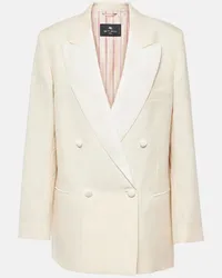 Etro Blazer in jacquard di cotone e lana Bianco