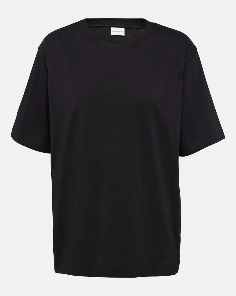 Dries van Noten T-shirt in jersey di cotone Nero