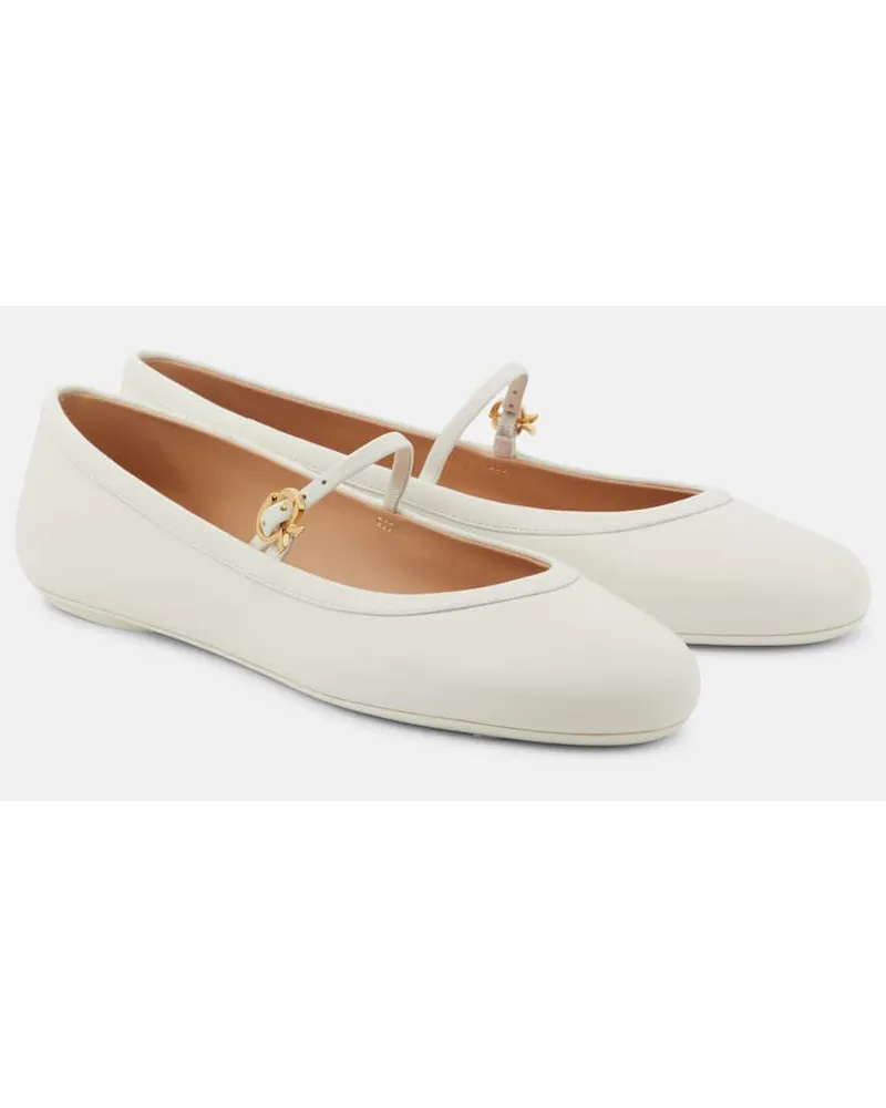 Gianvito Rossi Ballerine Mary Jane Carla in pelle Bianco