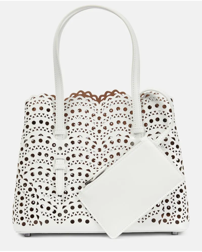 Alaïa AlaÃ¯a Borsa Mina 25 Vienne Wave in pelle Bianco