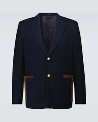 Gucci Blazer monopetto in cotone Blu