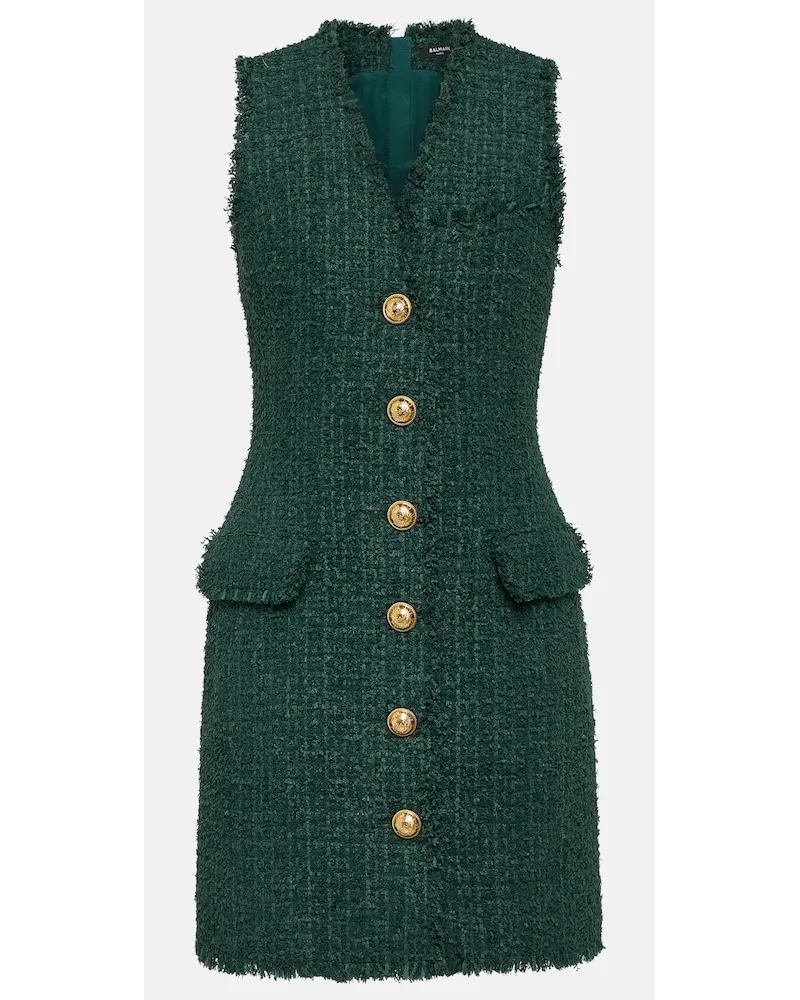 Balmain Miniabito in tweed Verde