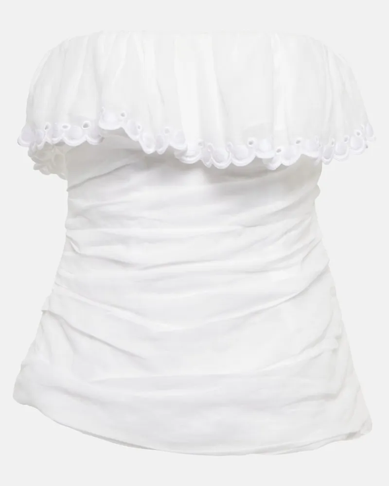 Isabel Marant Top Orma con ruches Bianco