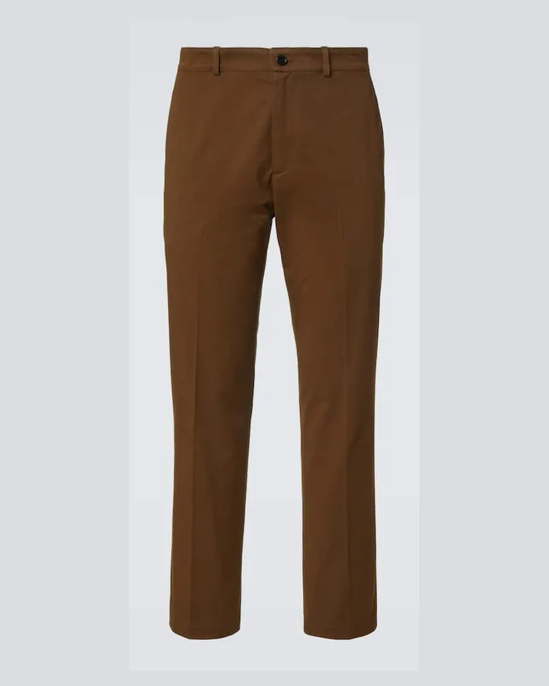 Burberry Pantaloni chino in cotone Marrone