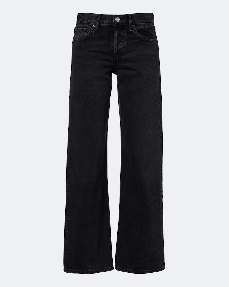 AGOLDE Jeans Loose a gamba larga e vita bassa Nero