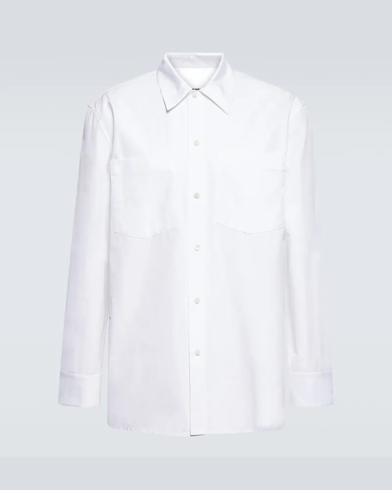Jil Sander Camicia in popeline di cotone Bianco