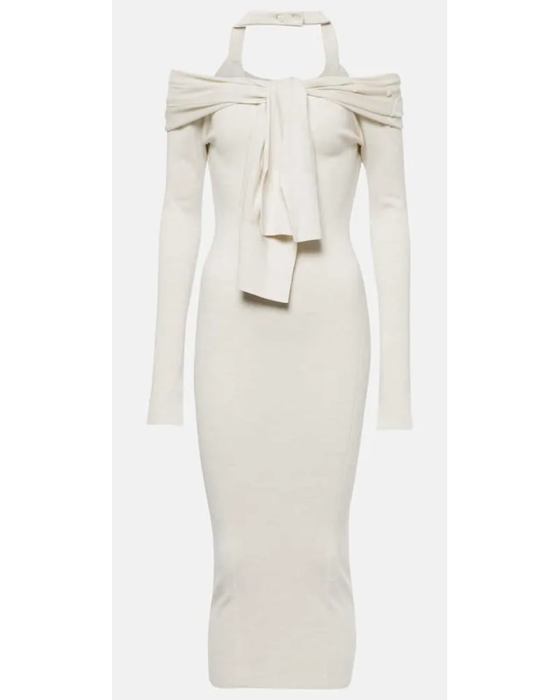 Jacquemus Abito midi Doble in misto lana Bianco