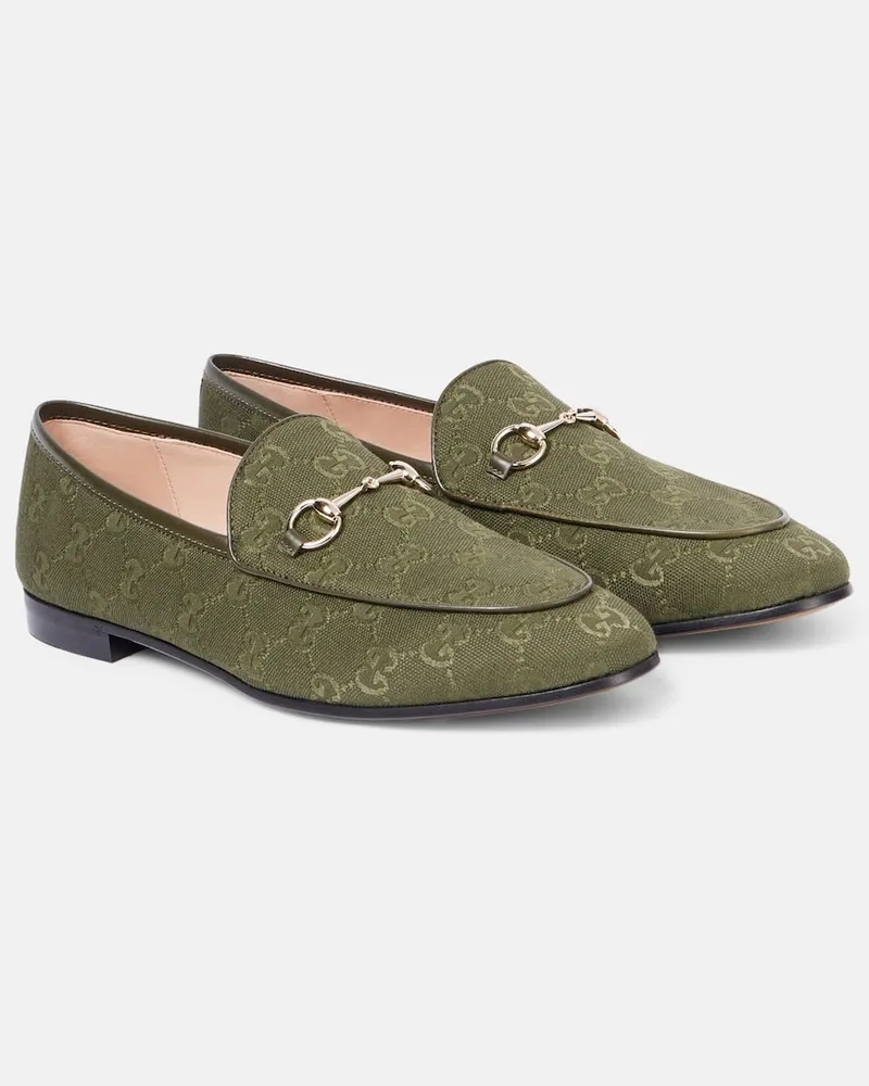 Gucci Mocassini Gucci Jordaan in canvas GG Verde