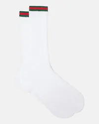 Gucci Calzini Web in misto cotone a coste Bianco