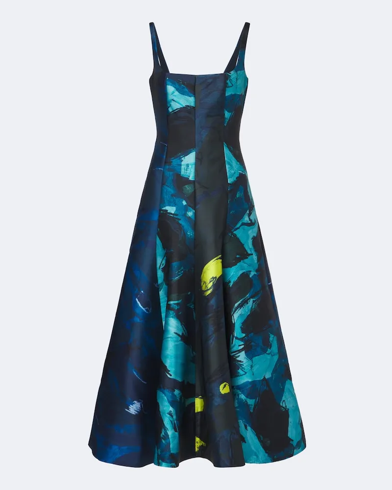 Roksanda Ilincic Abito midi Zelia con stampa Blu