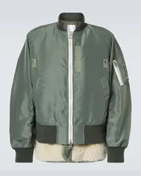 Sacai Bomber con shearling sintetico Verde