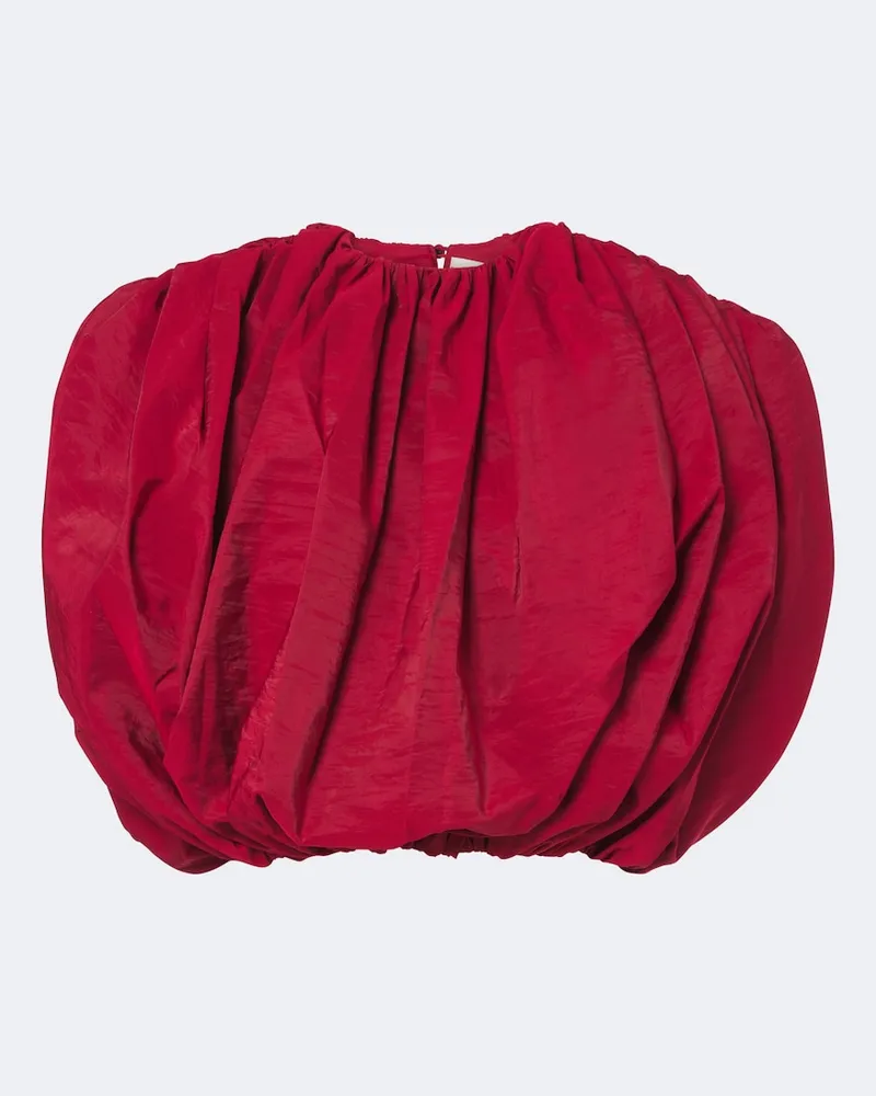 Magda Butrym Top cropped in taffetà di misto seta Rosso