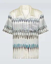 COMMAS Camicia bowling Eclipse in seta e cotone Bianco