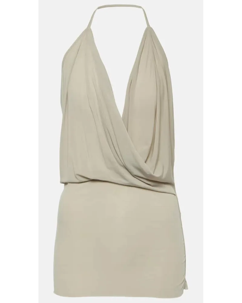 Rick Owens Top drappeggiato in misto cupro Bianco