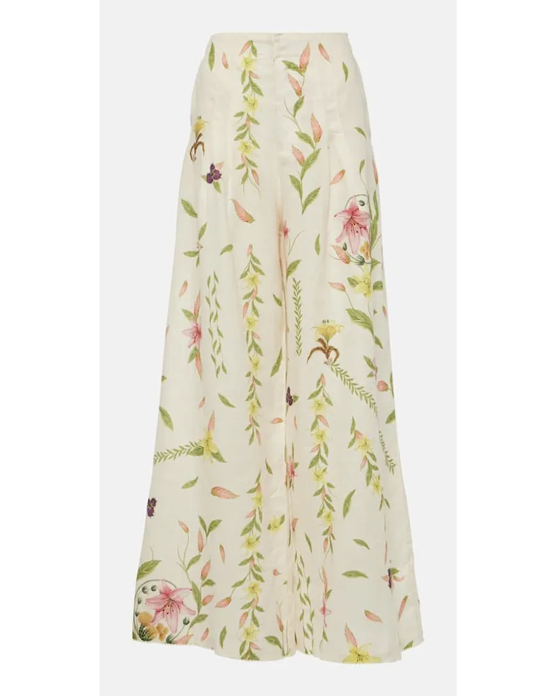 AGUA BENDITA Pantaloni PiÃ±on Marina in lino Multicolore