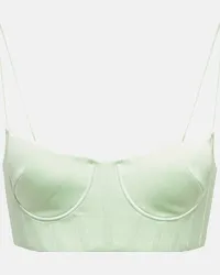 Alex Perry Bralette Hart in crêpe di raso Verde