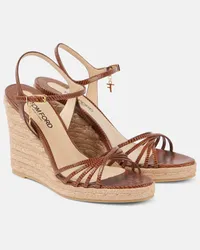 Tom Ford Espadrillas Cabana in pelle con zeppa Marrone