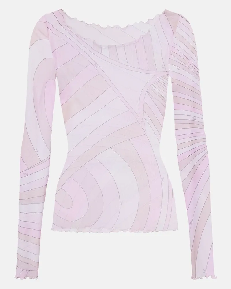 Emilio Pucci Top Iride in tulle Rosa