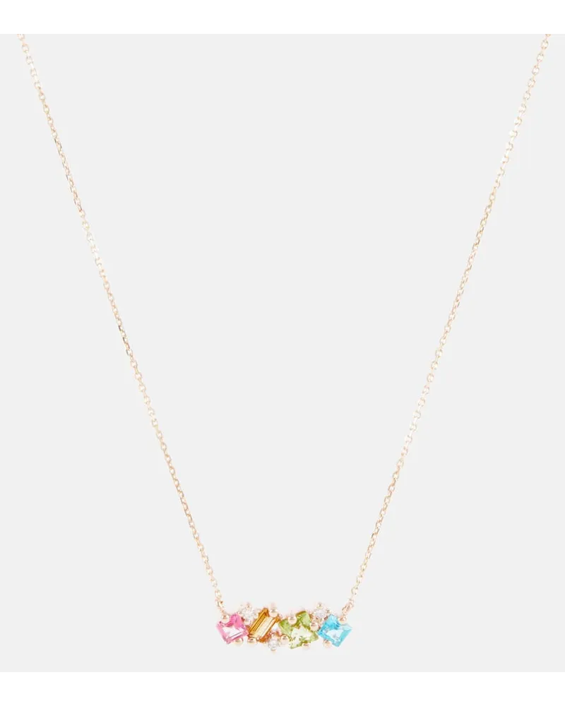 Suzanne Kalan Collana Nadima in oro rosa 14kt con topazio, citrine e diamanti Multicolore
