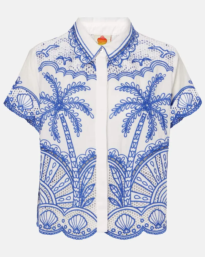 FARM Rio Camicia Richelieu in cotone Blu