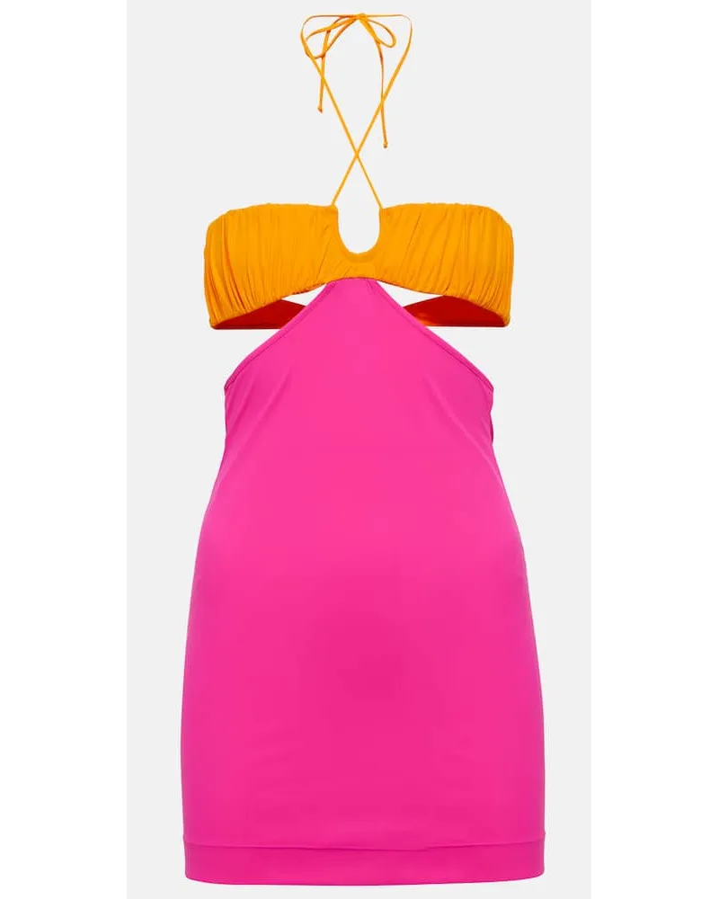 Nensi Dojaka Miniabito in cotone con cut-out Rosa