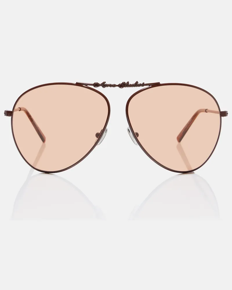 Acne Studios Occhiali da sole aviator con logo Marrone