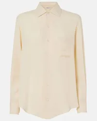 Loro Piana Camicia André in georgette di seta Beige