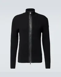 Moncler Pullover in lana a coste Nero