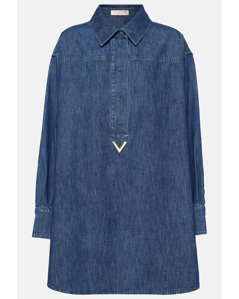 Valentino Garavani Abito chemisier VGold in chambray Blu