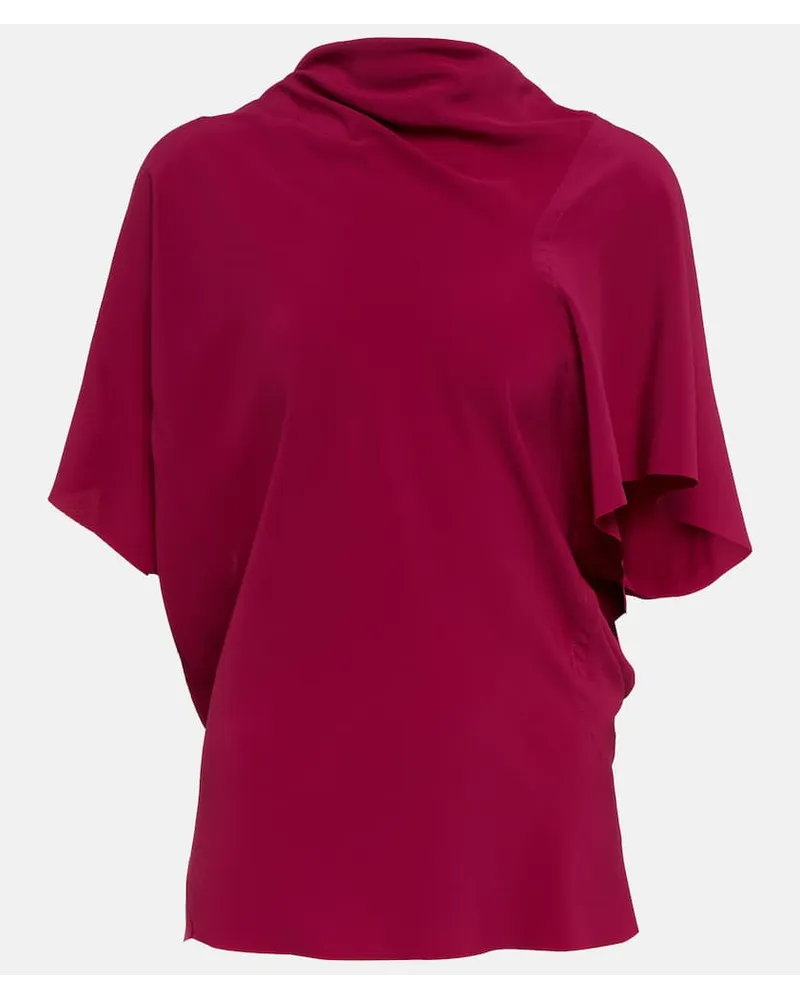 Rick Owens Top asimmetrico in misto seta Rosa
