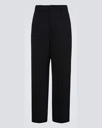 Balenciaga Pantaloni a gamba larga in twill Nero