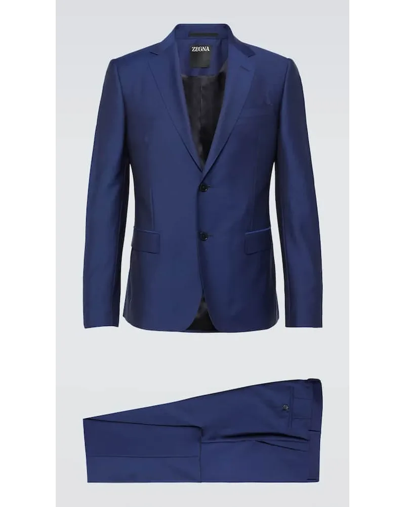 Ermenegildo Zegna Abito in lana e mohair Blu
