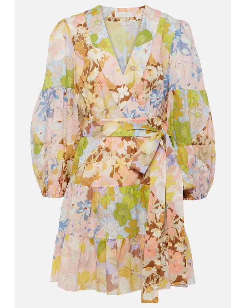 Zimmermann Abito a portafoglio Pop in cotone Multicolore