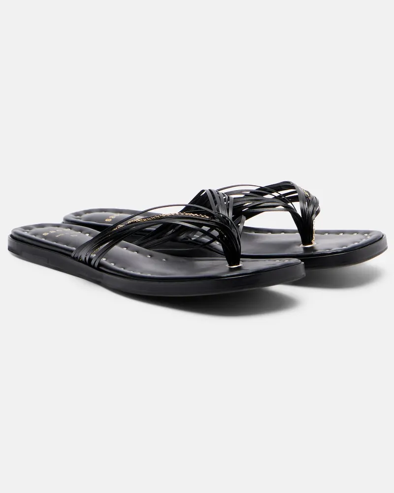 Sacai Sandali infradito in pelle Nero