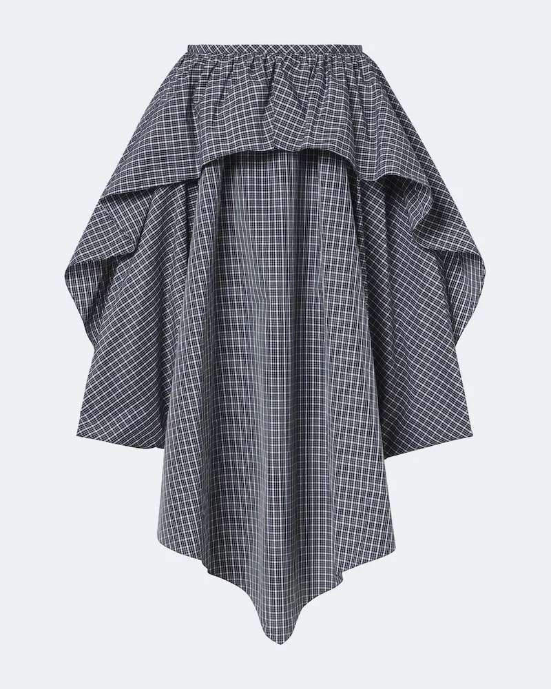 Loewe Gonna midi in misto cotone asimmetrica Nero
