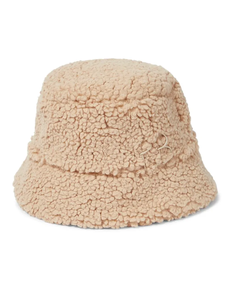 RUSLAN BAGINSKIY Cappello da pescatore in shearling sintetico Beige