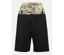 Shorts Kung Fu in cotone con stampa