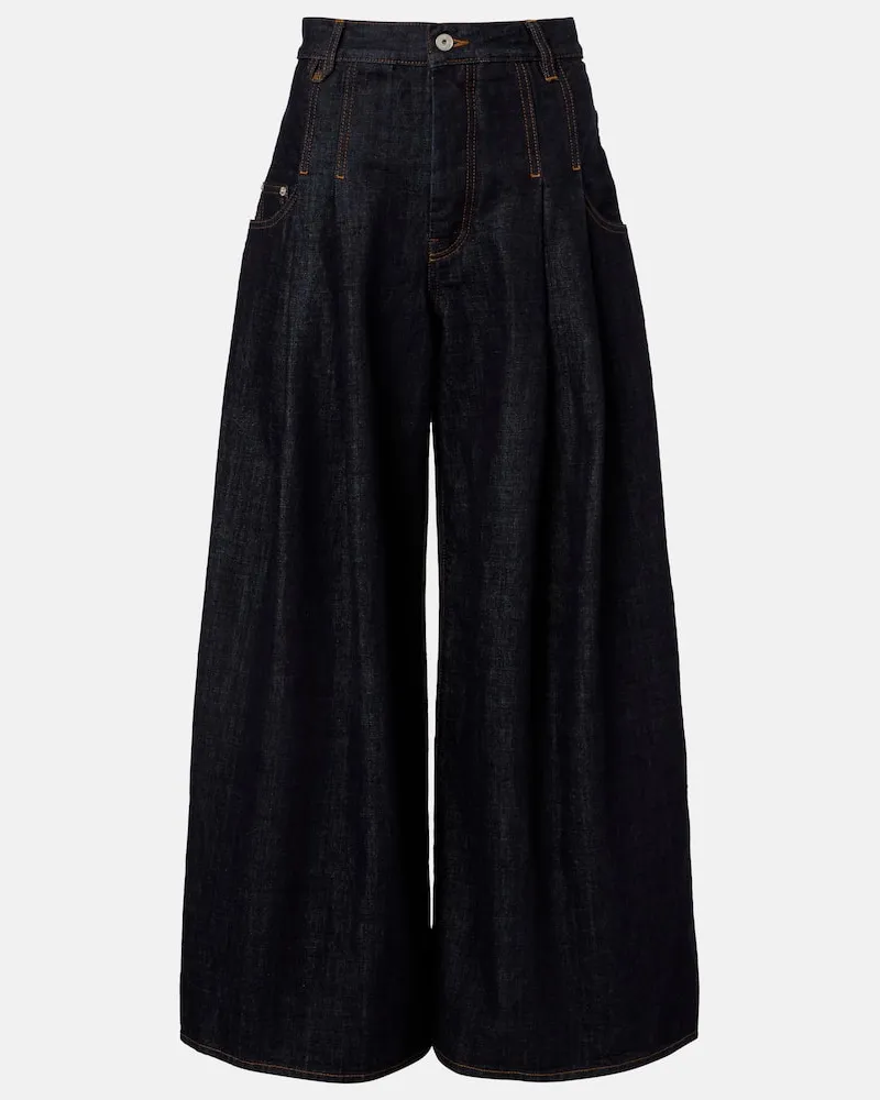 Jacquemus Jeans Souro a gamba larga Blu