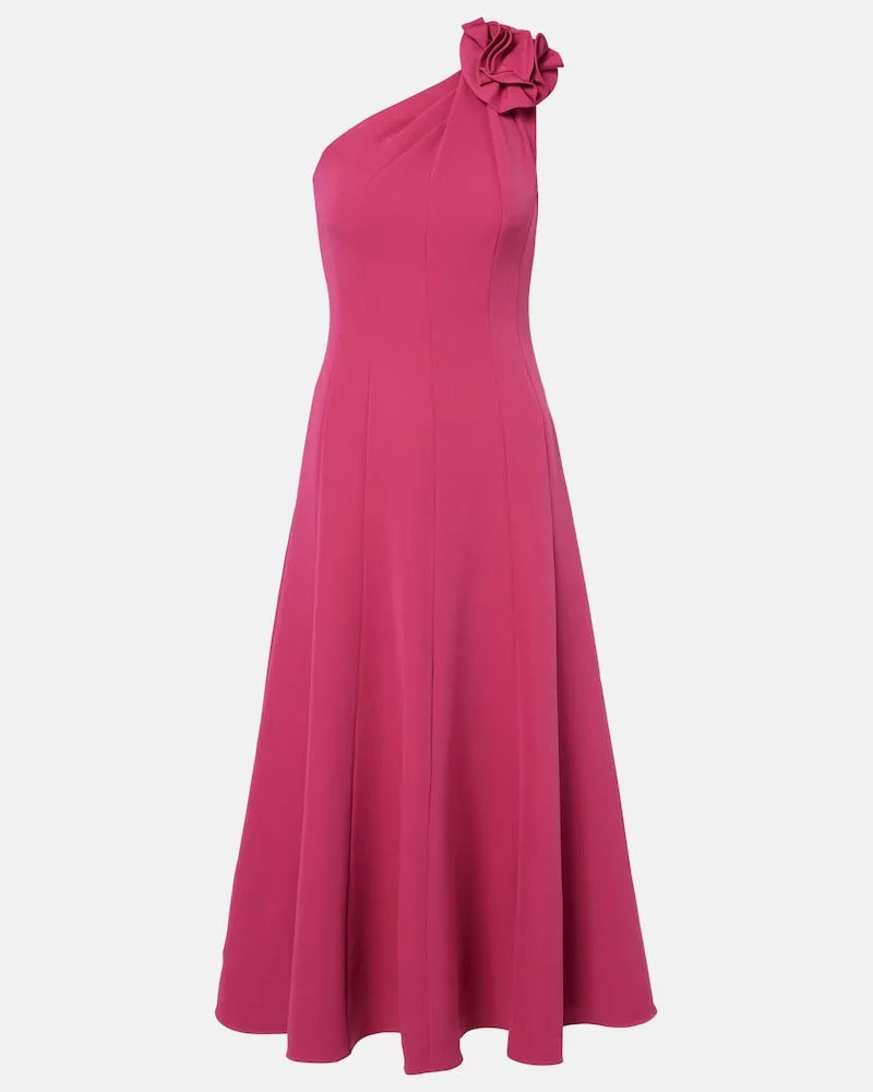 Roland Mouret Abito midi monospalla Rosa