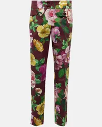 Dolce & Gabbana Pantaloni in misto cotone a vita bassa Multicolore