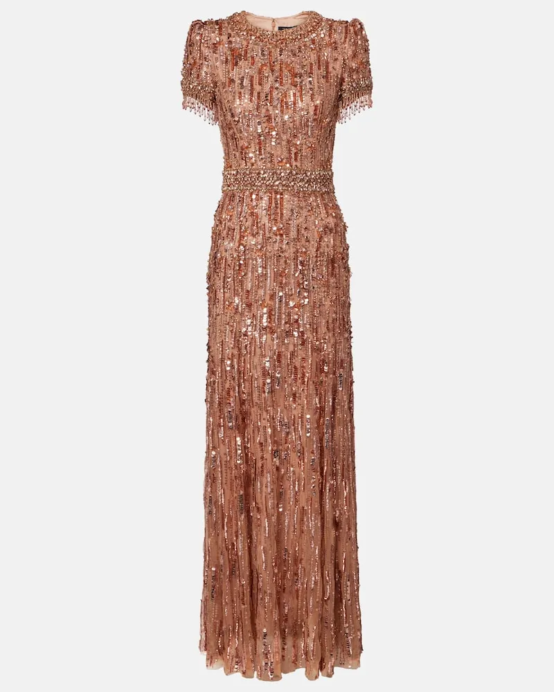 Jenny Packham Abito lungo Roxy Rosa