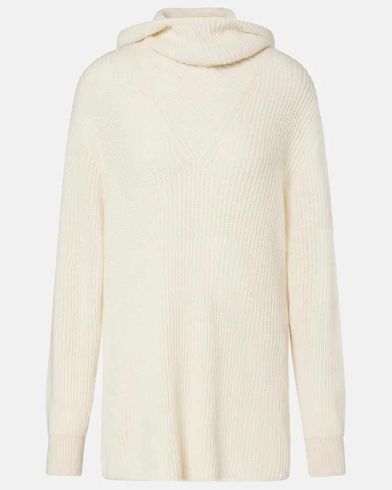 Loro Piana Pullover Juniper in cashmere con cappuccio Bianco