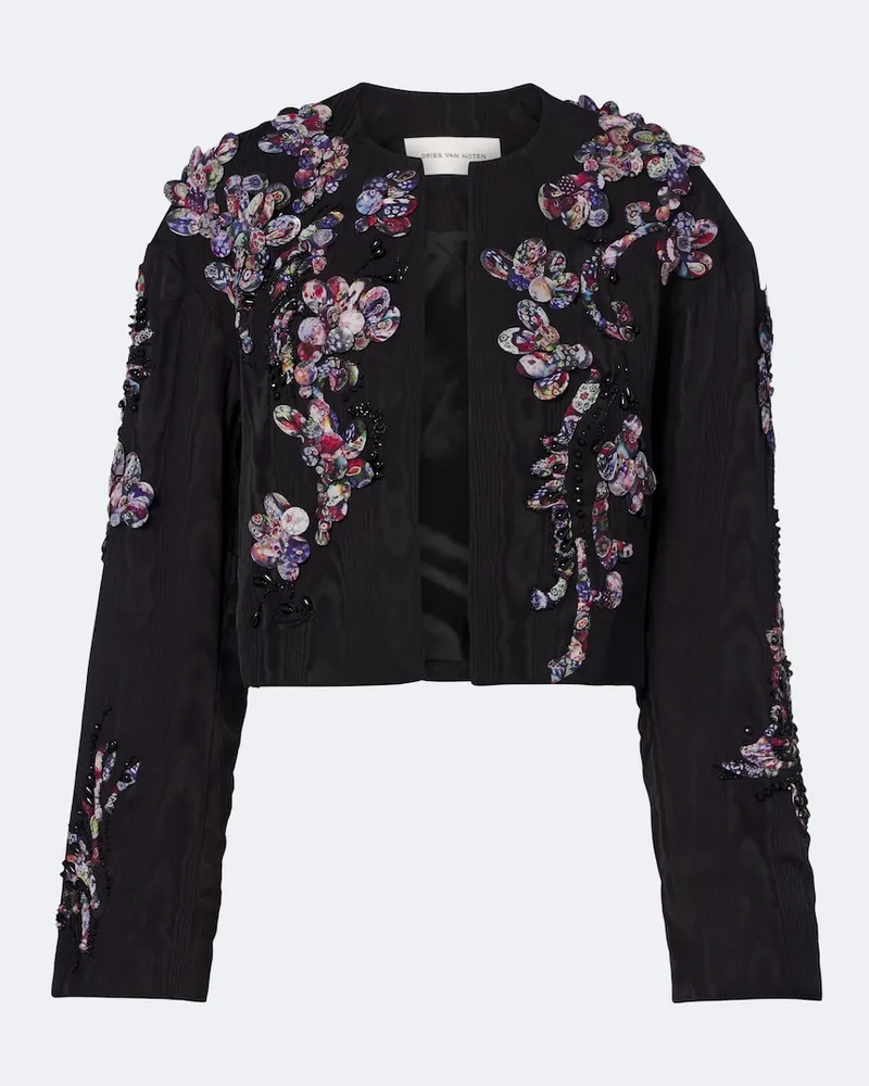Dries van Noten Giacca corta Vonda con applicazioni e decorazioni Nero
