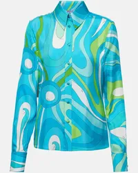 Emilio Pucci Camicia Marmo in seta con stampa Multicolore