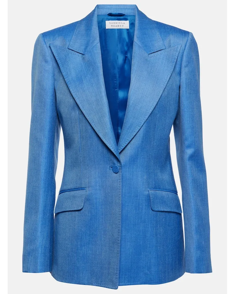 Gabriela Hearst Blazer Leiva in lana, seta e lino Blu