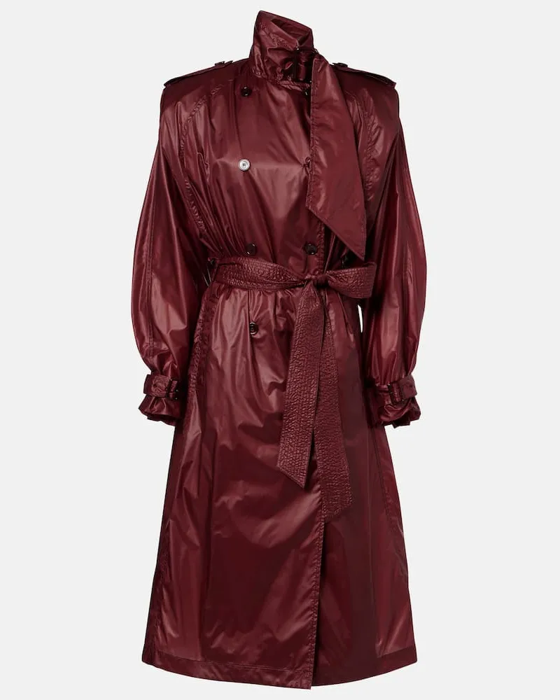 Saint Laurent Trench in tessuto tecnico Borgogna